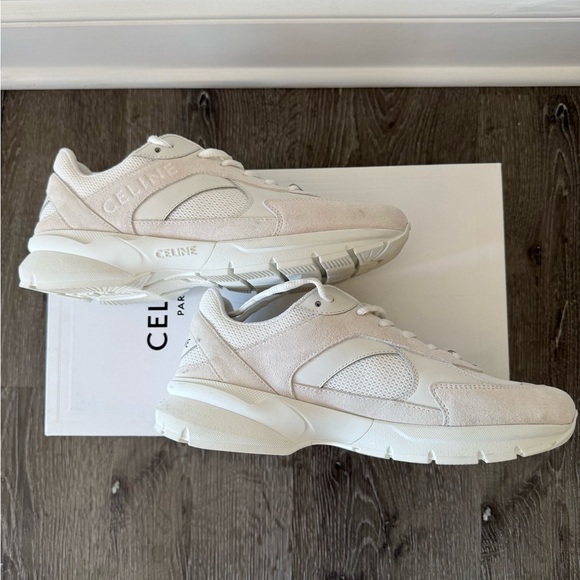 Celine White Mixed Leather Runner sneakers - Picture 9 of 10